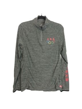 TEAM USA Olympic 1/4 Zip Long Sleeve Grey Shirt, size M